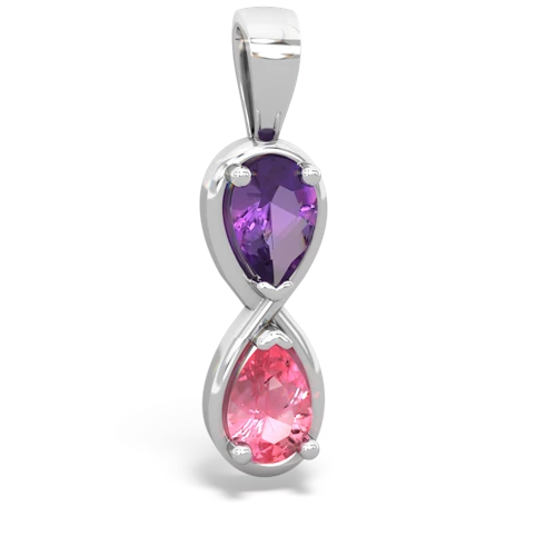 amethyst-pink sapphire infinity pendant