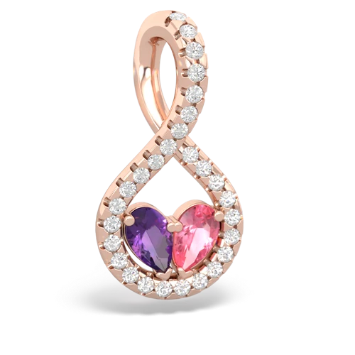 amethyst-pink sapphire pave twist pendant