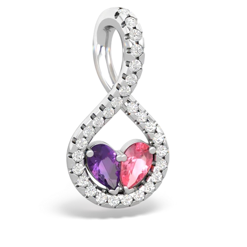amethyst-pink sapphire pave twist pendant