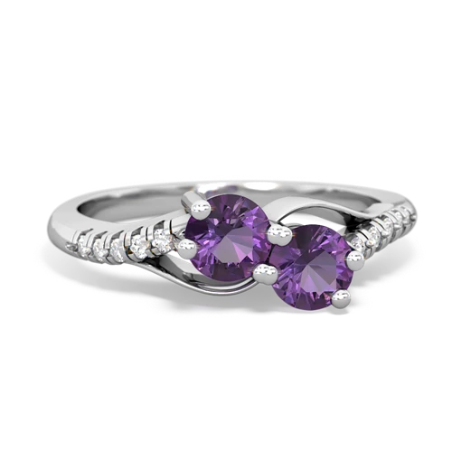 amethyst two stone infinity ring