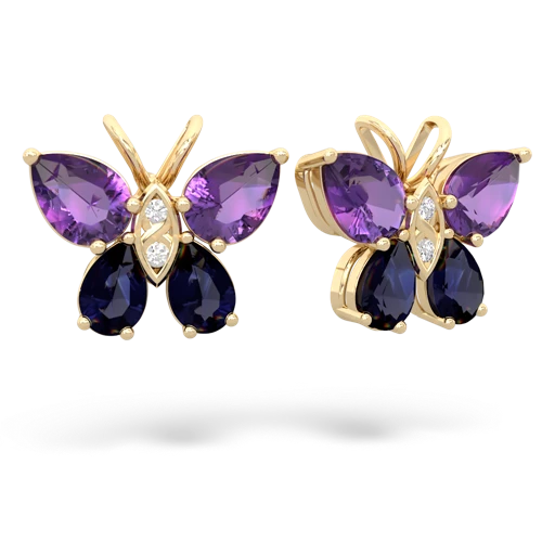 amethyst-sapphire butterfly earrings