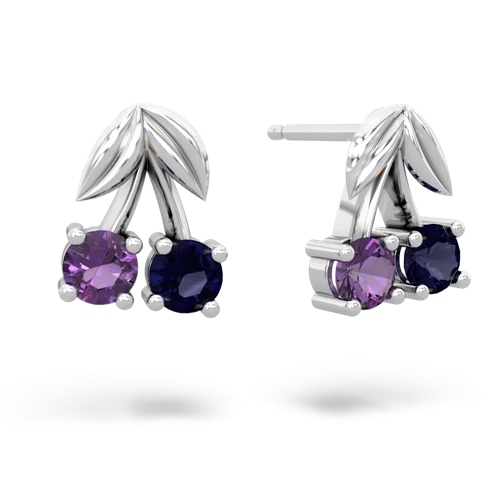 amethyst-sapphire cherries earrings