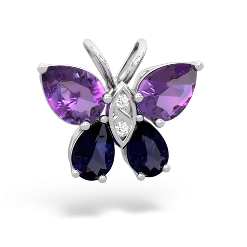 amethyst-sapphire butterfly pendant