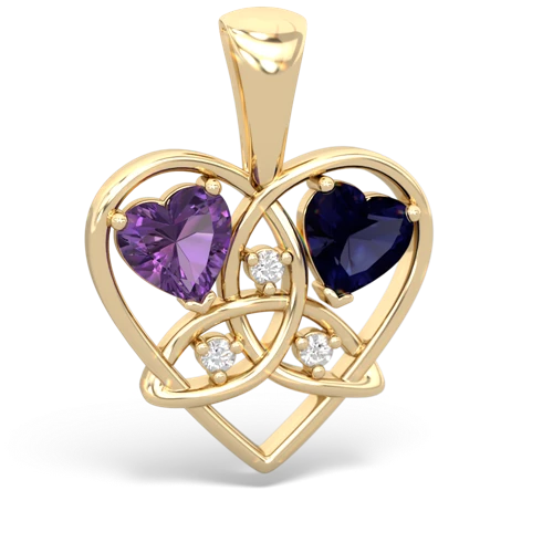 amethyst-sapphire celtic heart pendant