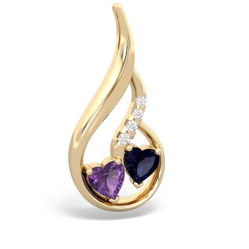 amethyst-sapphire keepsake swirl pendant
