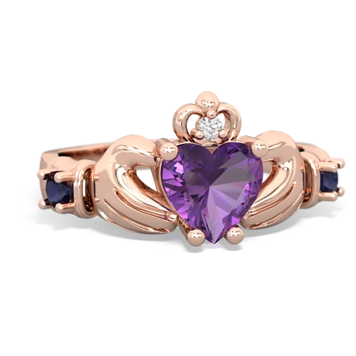 amethyst-sapphire claddagh ring