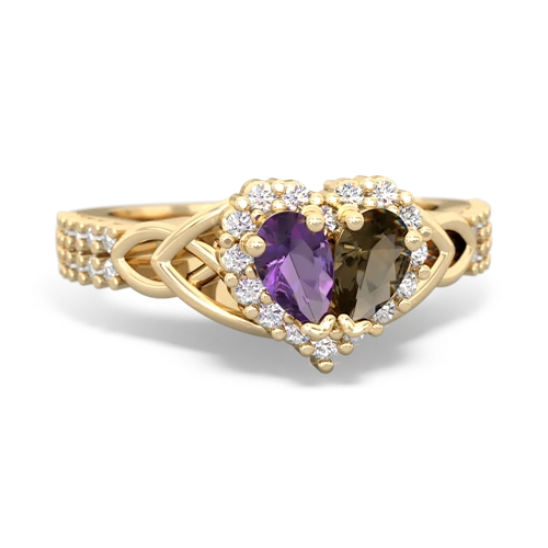 amethyst-smoky quartz keepsake engagement ring