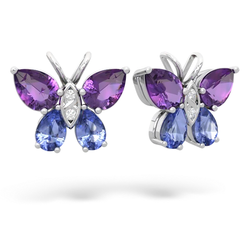 amethyst-tanzanite butterfly earrings