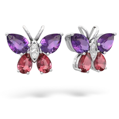 amethyst-tourmaline butterfly earrings