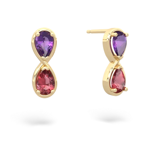 amethyst-tourmaline infinity earrings