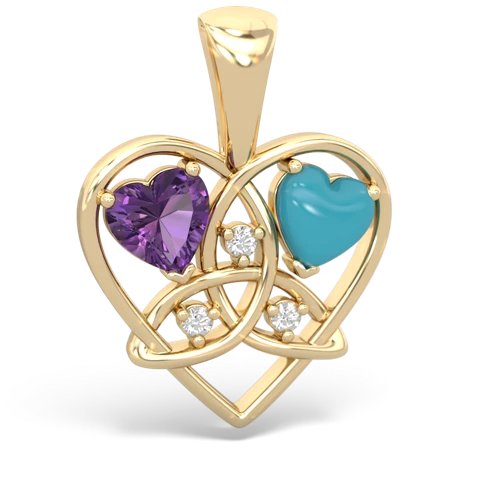 amethyst-turquoise celtic heart pendant