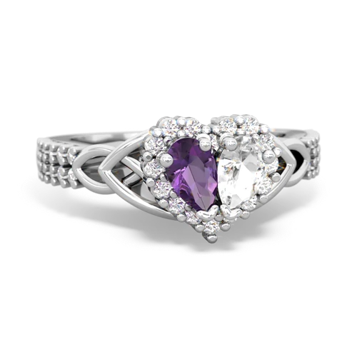 amethyst-white topaz keepsake engagement ring