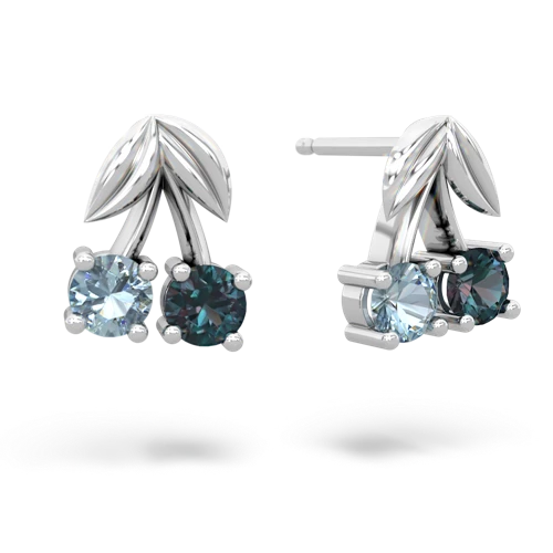 aquamarine-alexandrite cherries earrings