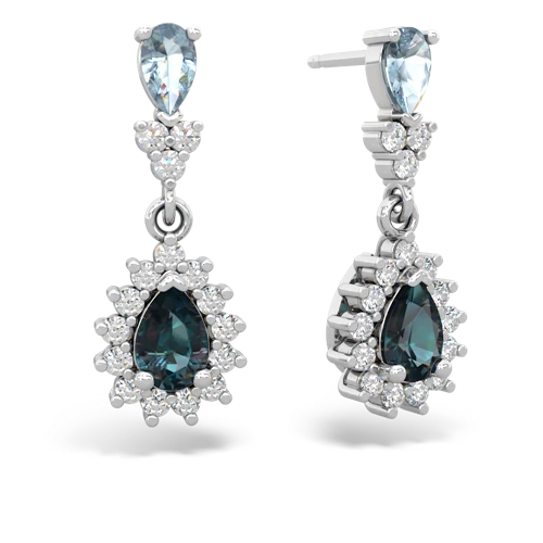 aquamarine-alexandrite dangle earrings