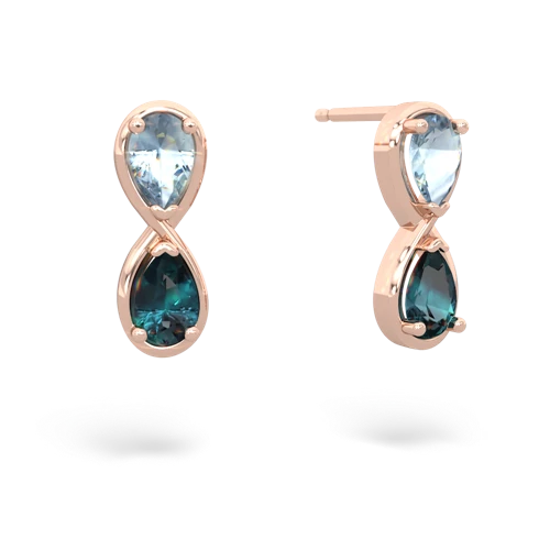 aquamarine-alexandrite infinity earrings