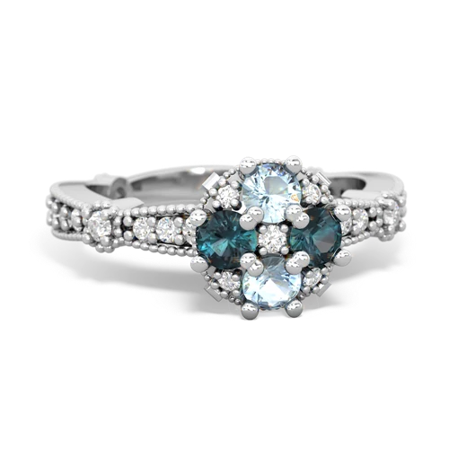 aquamarine-alexandrite art deco engagement ring
