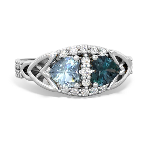 aquamarine-alexandrite keepsake engagement ring