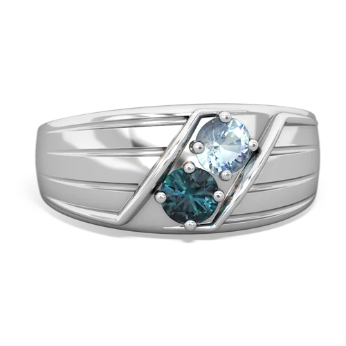aquamarine-alexandrite mens ring