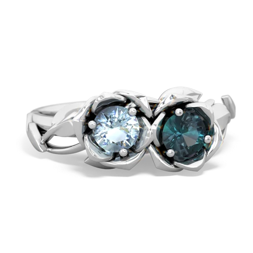 aquamarine-alexandrite roses ring
