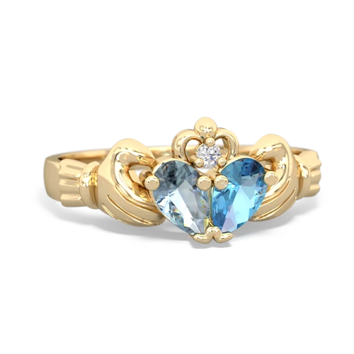 aquamarine-blue topaz claddagh ring
