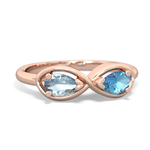 aquamarine-blue topaz infinity ring