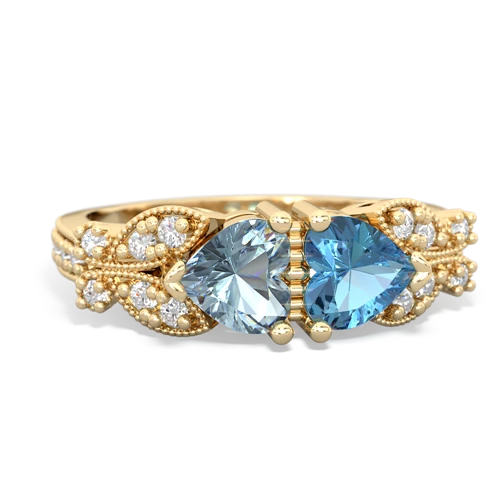 aquamarine-blue topaz keepsake butterfly ring