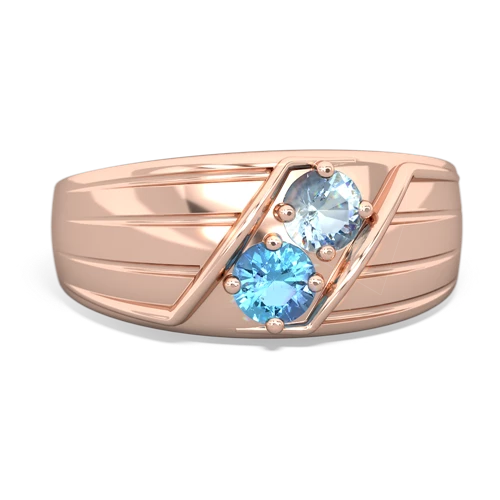aquamarine-blue topaz mens ring