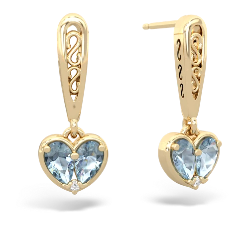 aquamarine filligree earrings