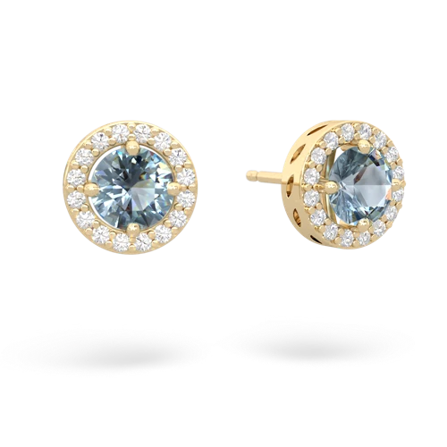 aquamarine halo earrings