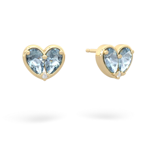 aquamarine one heart earrings