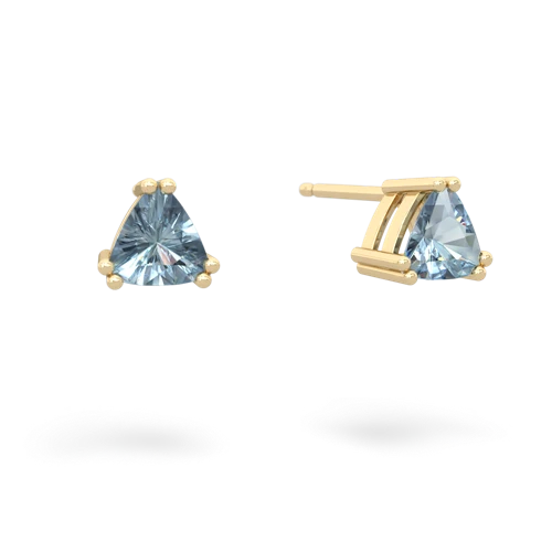 aquamarine trillion stud earrings