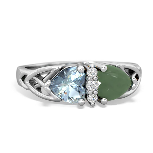 aquamarine-jade celtic ring