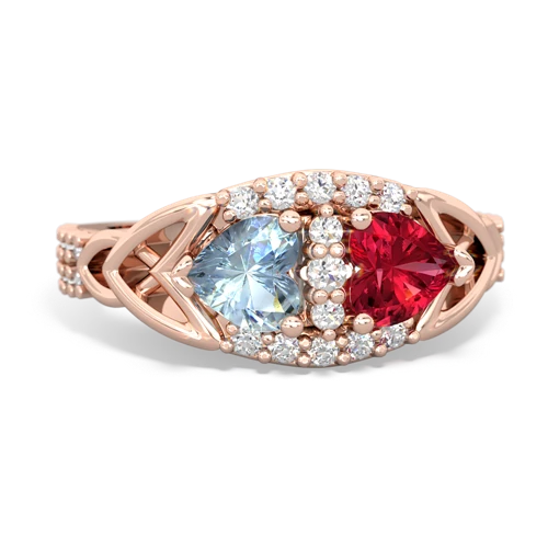 aquamarine-lab ruby keepsake engagement ring