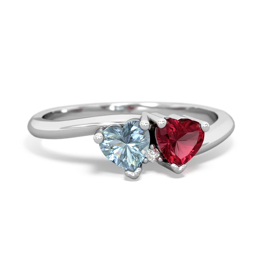 aquamarine-lab ruby sweethearts promise ring