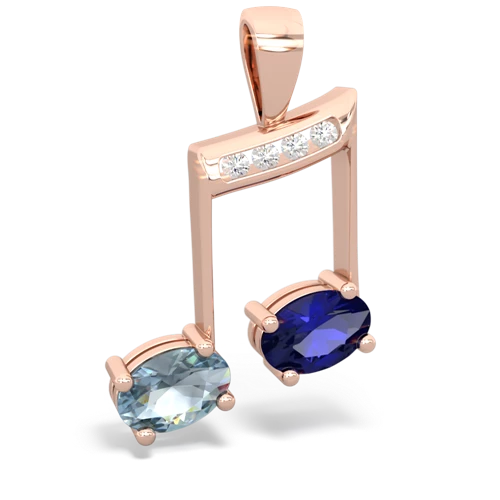 aquamarine-lab sapphire music notes pendant