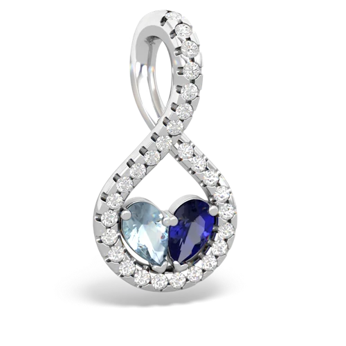 aquamarine-lab sapphire pave twist pendant