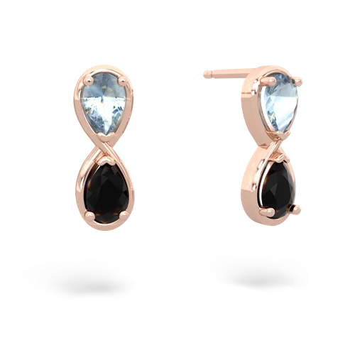 aquamarine-onyx infinity earrings