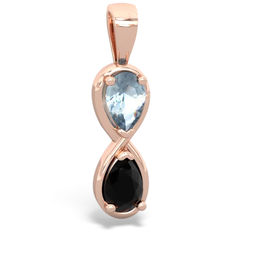 aquamarine-onyx infinity pendant