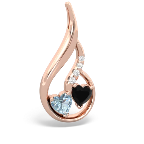 aquamarine-onyx keepsake swirl pendant