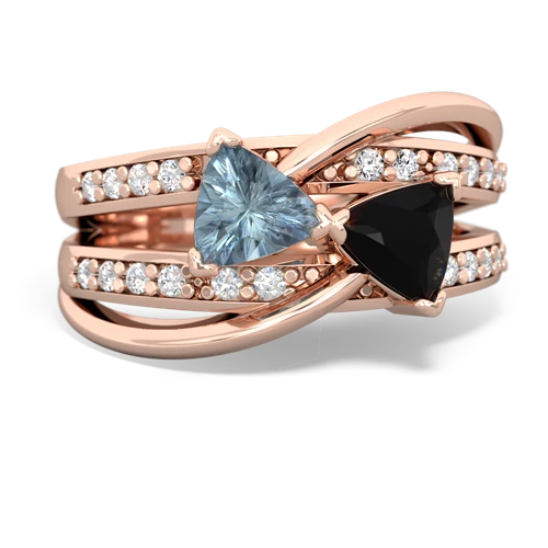 aquamarine-onyx couture ring