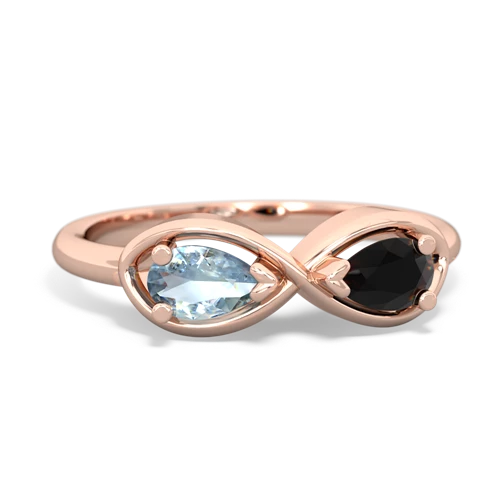 aquamarine-onyx infinity ring