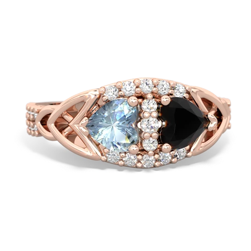 aquamarine-onyx keepsake engagement ring