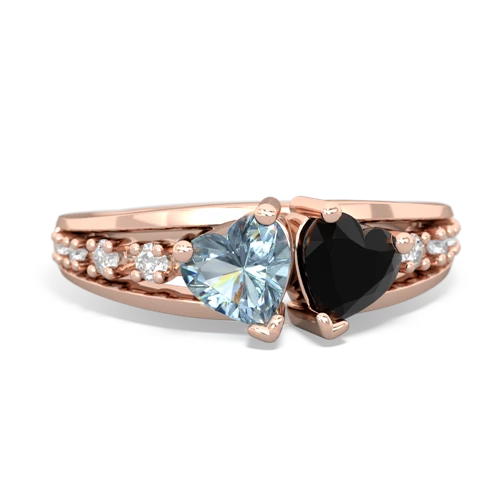 aquamarine-onyx modern ring