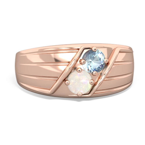 aquamarine-opal mens ring