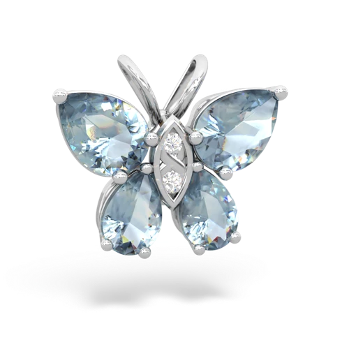 aquamarine butterfly pendant