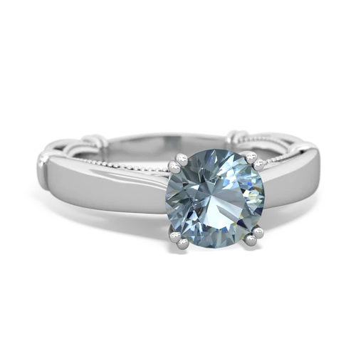 aquamarine ornate solitaire ring