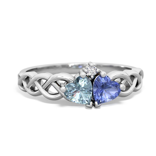 aquamarine-tanzanite celtic braid ring