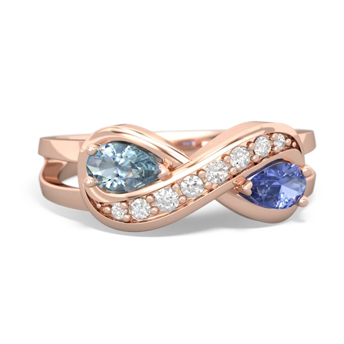 aquamarine-tanzanite diamond infinity ring