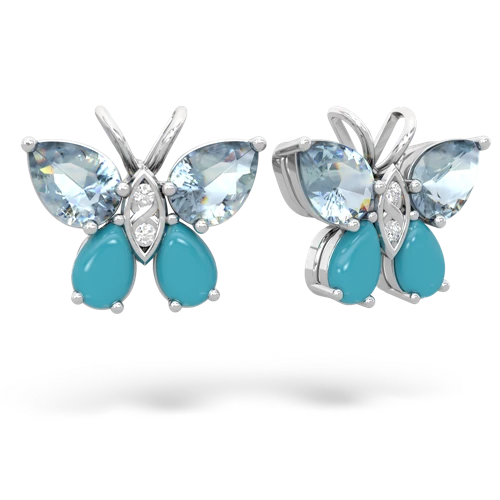aquamarine-turquoise butterfly earrings