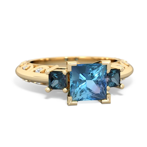 blue topaz-alexandrite engagement ring
